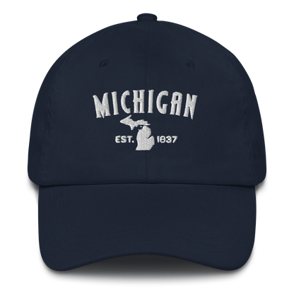 'Michigan EST 1837' Dad Hat (Vicious Mustelid Font)