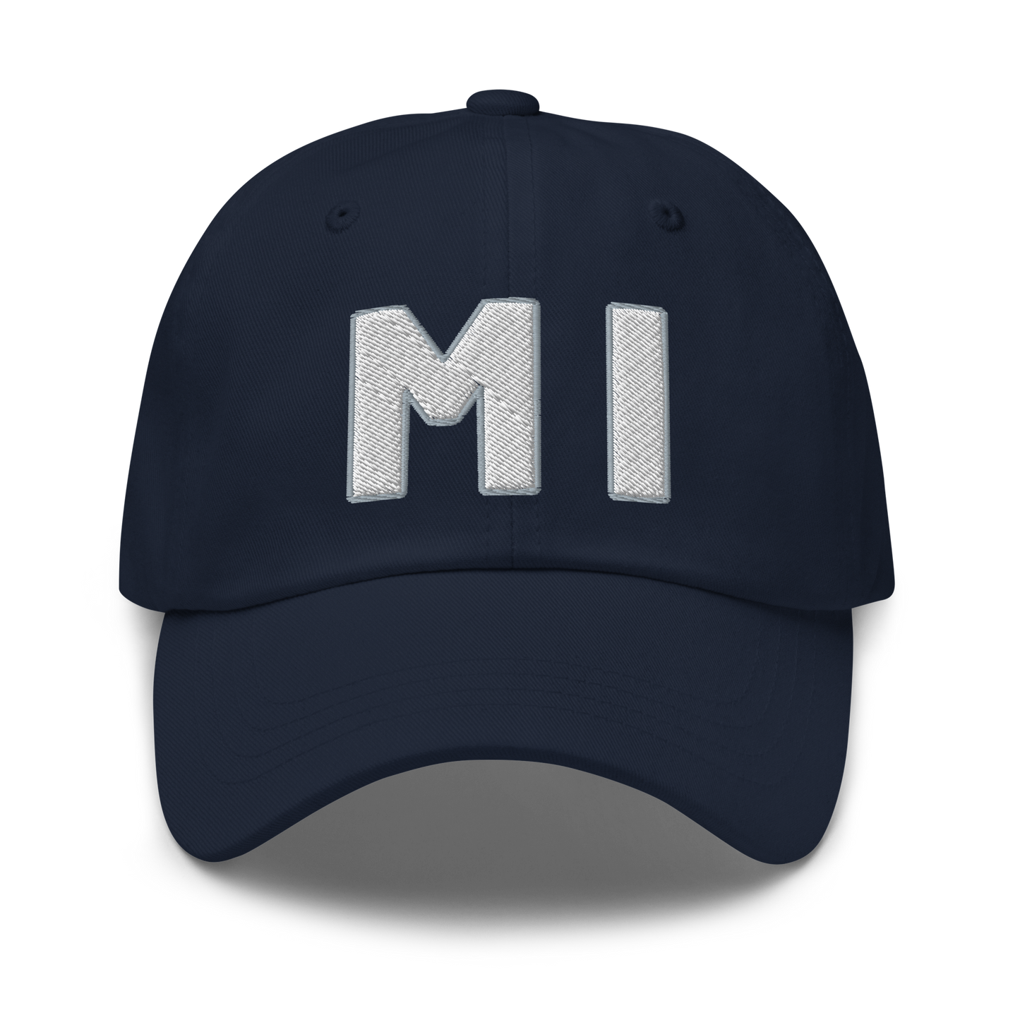 Michigan 'MI' Dad Hat (1940s Baseball Font)