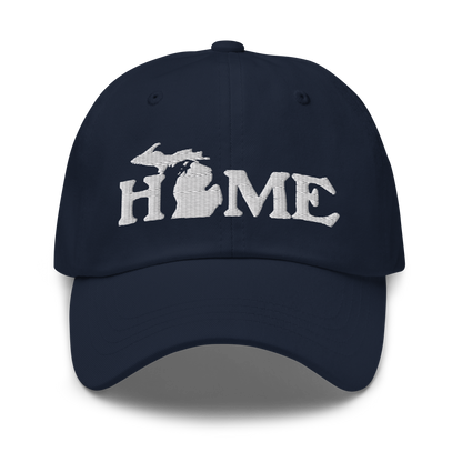 Michigan 'Home' Dad Hat (Woodcut Font)