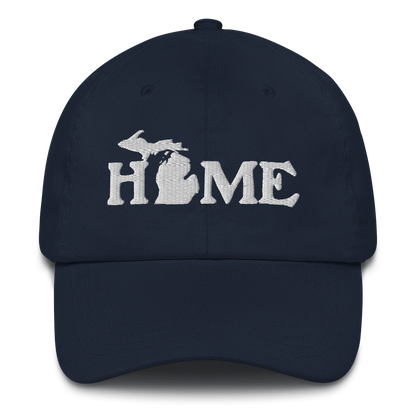 Michigan 'Home' Dad Hat (Woodcut Font)