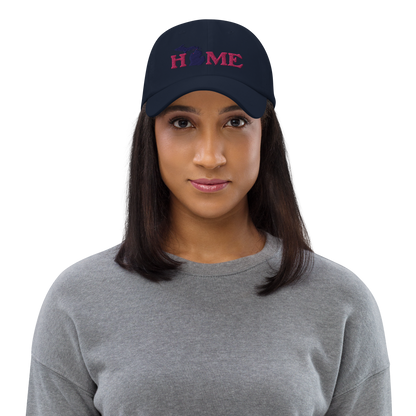 Michigan 'Home' Dad Hat (Woodcut Font) | Pink Embroidery