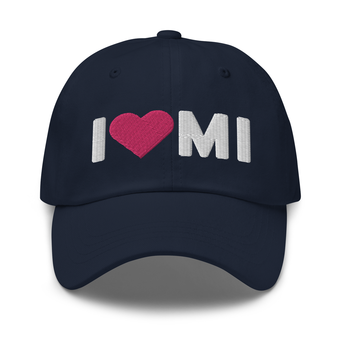 Michigan 'I ❤️ MI' Dad Hat (Rounded Swiss Font)