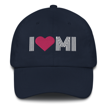 Michigan 'I ❤️ MI' Dad Hat (Metalpress Font)