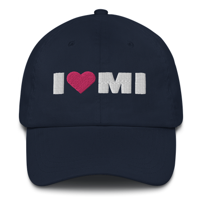 Michigan 'I ❤️ MI' Dad Hat (French Olive Font)