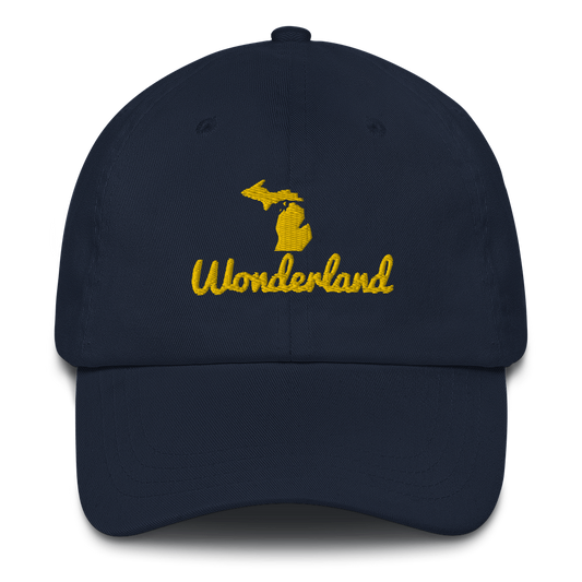 Michigan 'Wonderland' Dad Hat (Script Font) | Gold Embroidery