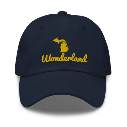 Michigan 'Wonderland' Dad Hat (Script Font) | Gold Embroidery