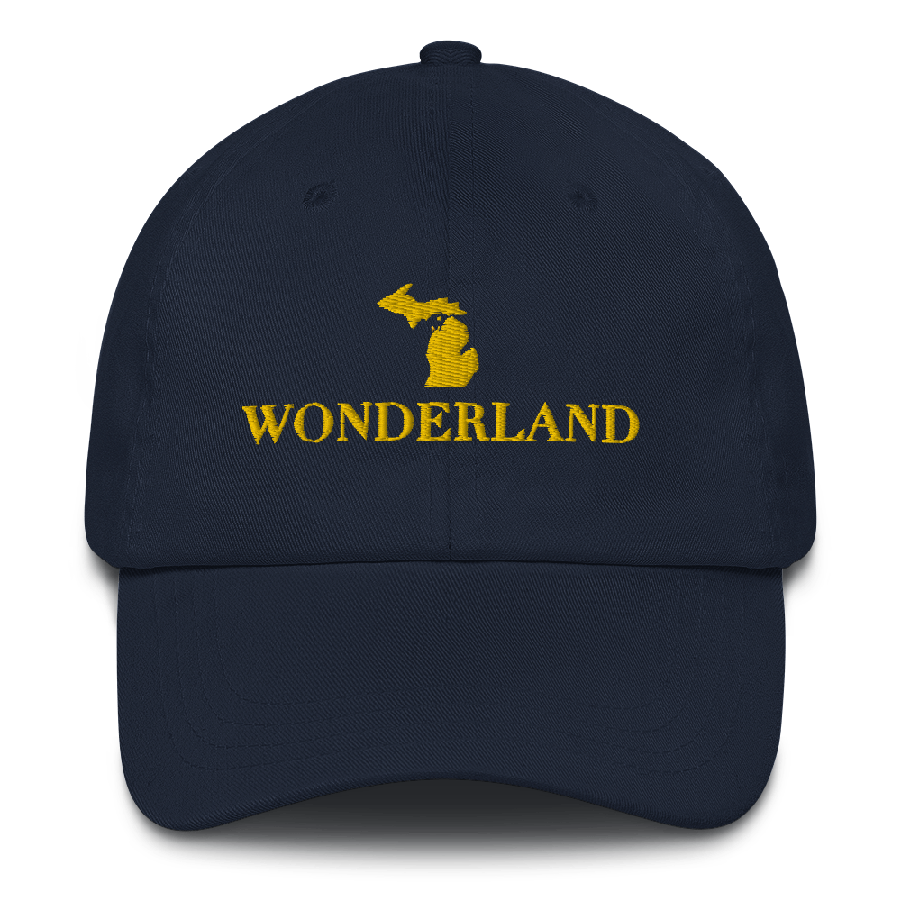 Michigan 'Wonderland' Dad Hat (Didone Font) | Gold Embroidery