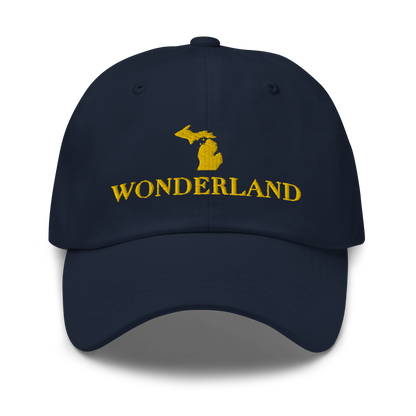 Michigan 'Wonderland' Dad Hat (Didone Font) | Gold Embroidery