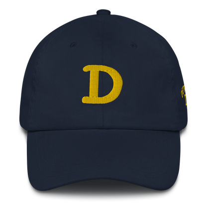 Detroit 'Old French D' Dad Hat (w/ Side Design) | Gold Embroidery