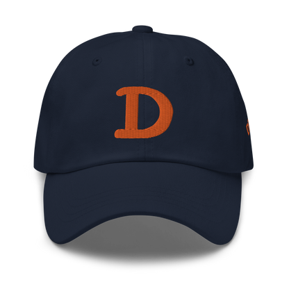 Detroit 'Old French D' Dad Hat (w/ Side Design) | Orange Embroidery