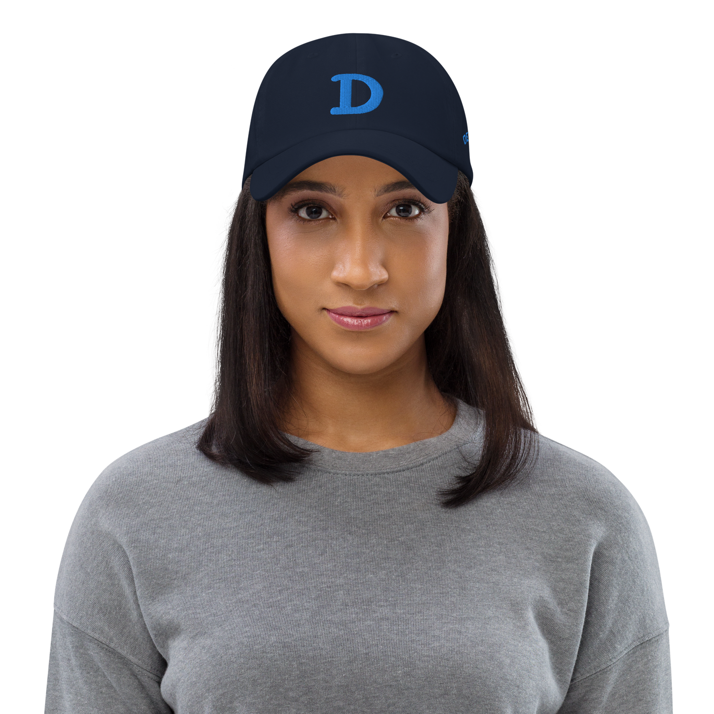 Detroit 'Old French D' Dad Hat (w/ Side Design) | Azure Embroidery