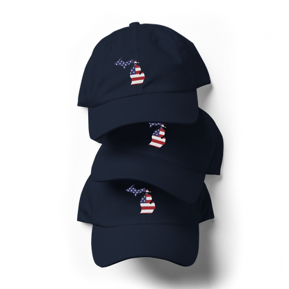 State of Michigan Dad Hat (w/ USA Flag Outline)