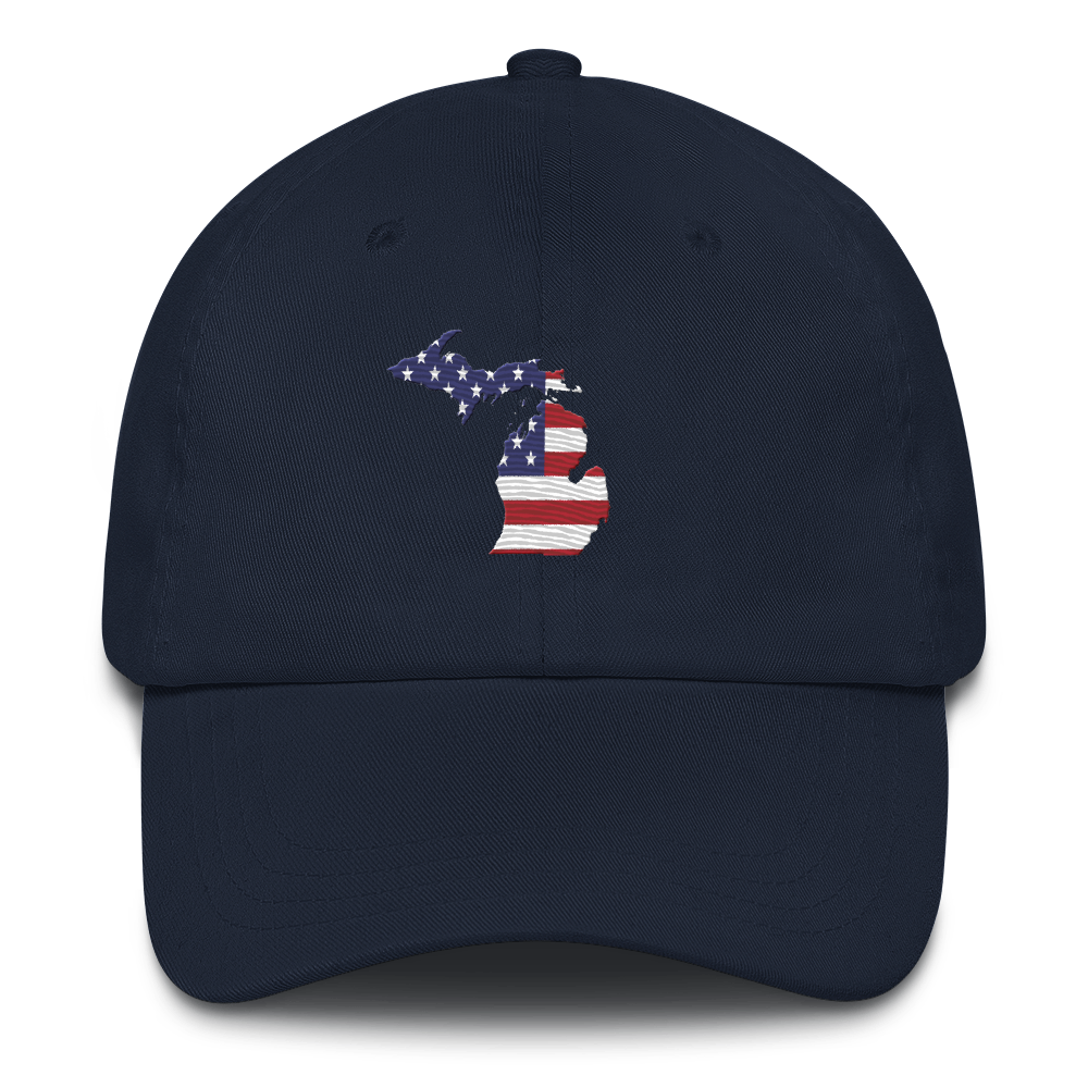 State of Michigan Dad Hat (w/ USA Flag Outline)