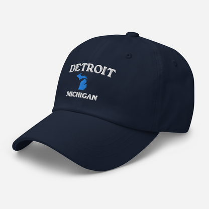 'Detroit Michigan' Dad Hat (w/ Michigan Outline)