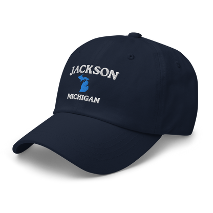 'Jackson Michigan' Dad Hat (w/ Michigan Outline)