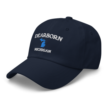 'Dearborn Michigan' Dad Hats (w/ Michigan Outline)