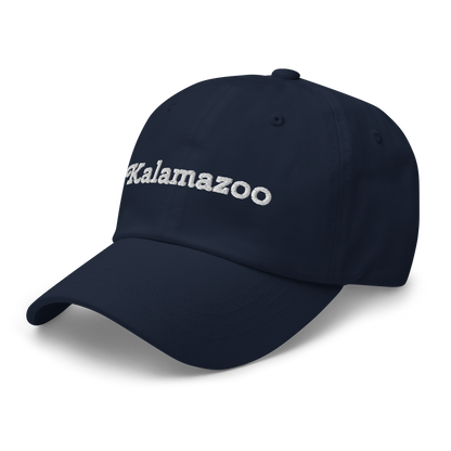 'Kalamazoo' Dad Hat | White/Black Embroidery