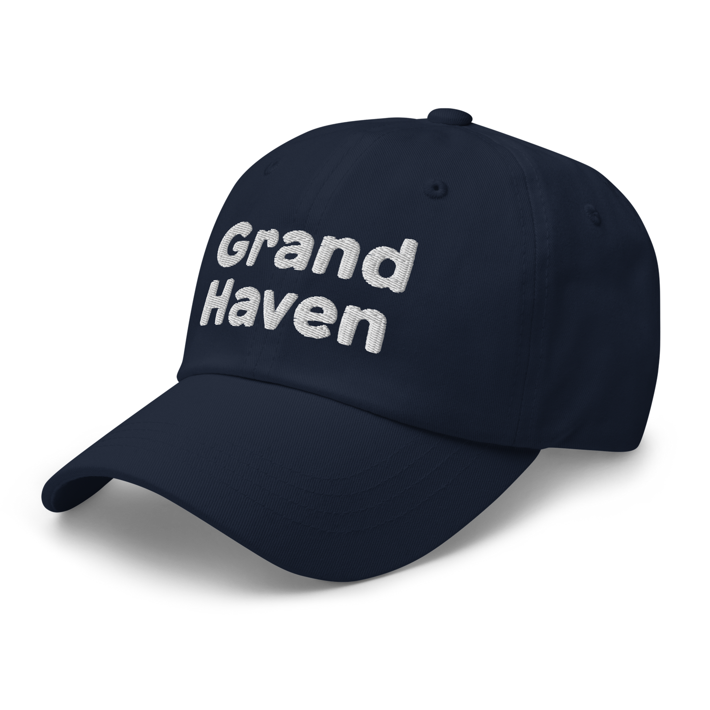 'Grand Haven' Dad Hat | White/Navy Embroidery