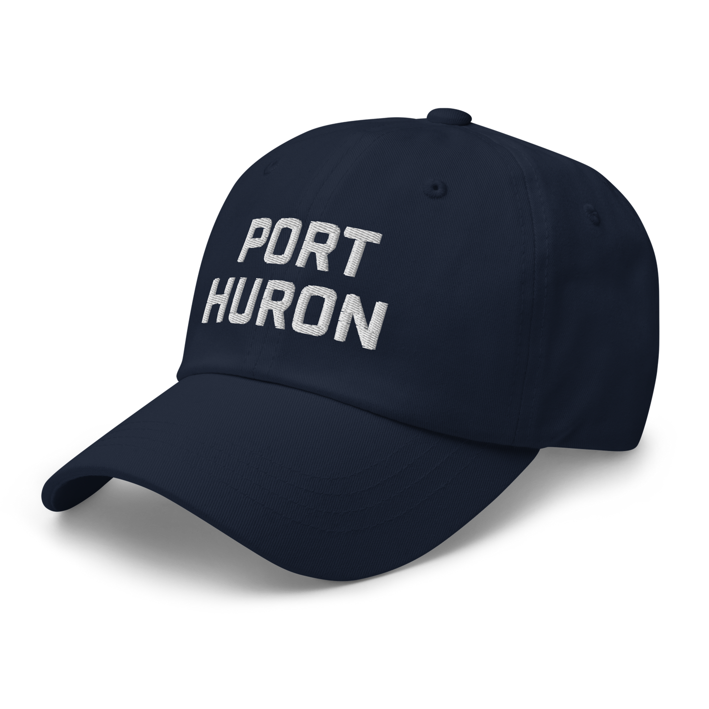 'Port Huron' Dad Hat | White/Black Embroidey