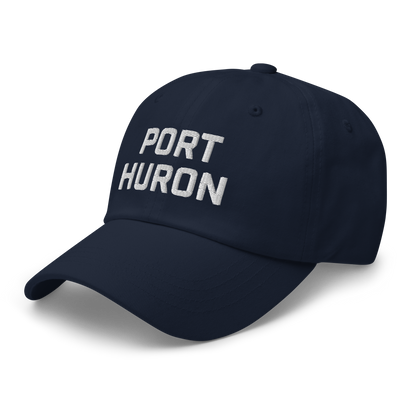 'Port Huron' Dad Hat | White/Black Embroidey