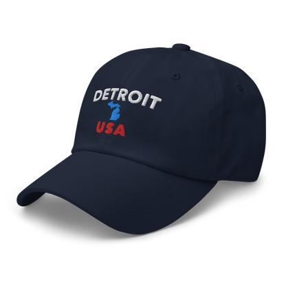 'Detroit USA' Dad Hat (w/ Michigan Outline)