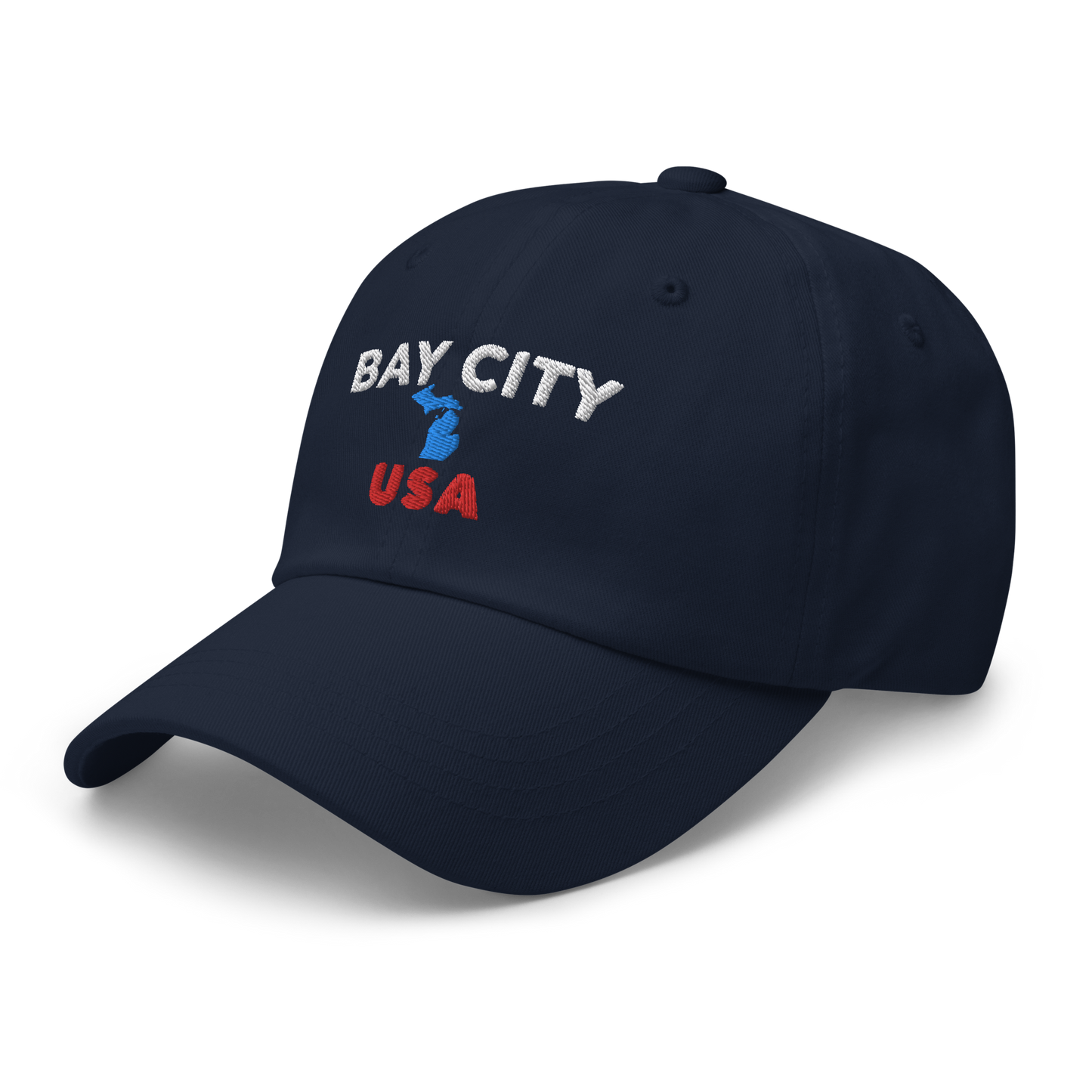 'Bay City USA' Dad Hat (w/ Michigan Outline)