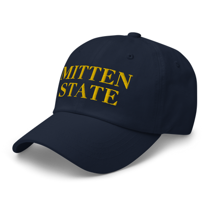 Michigan 'Mitten State' Dad Hat (Didone Font) | Gold Embroidery