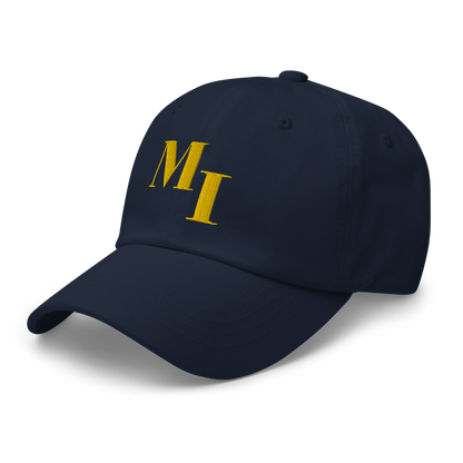 Michigan 'MI' Dad Hat (Didone Logotype) | Gold Embroidery