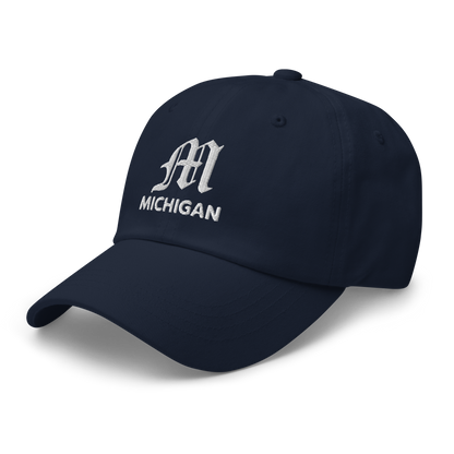 'Michigan' Dad Hat (w/ Old English 'M')