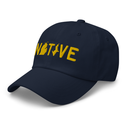 Michigan 'Native' Dad Hat (Licence Plate Font) | Gold Embroidery