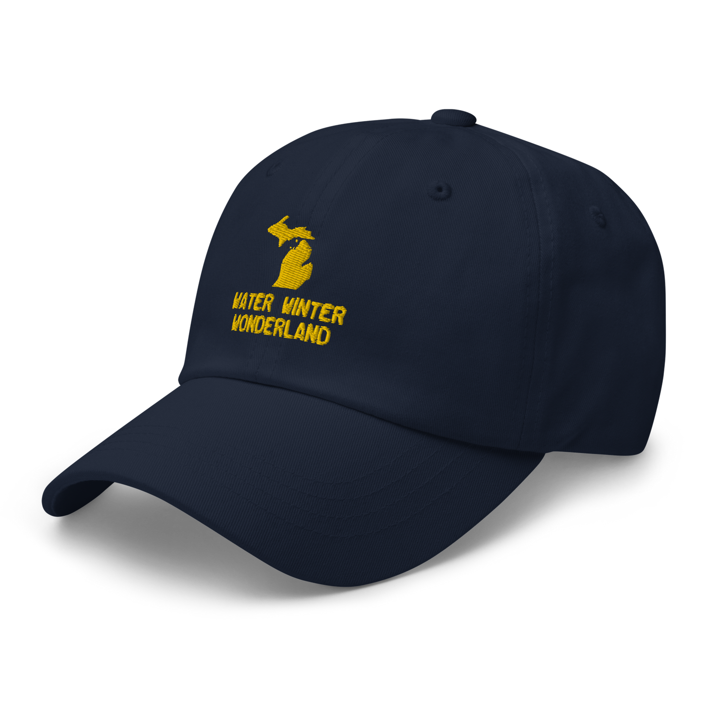 'Water Winter Wonderland' Dad Hat (w/ Michigan Outline) | Gold Embroidery