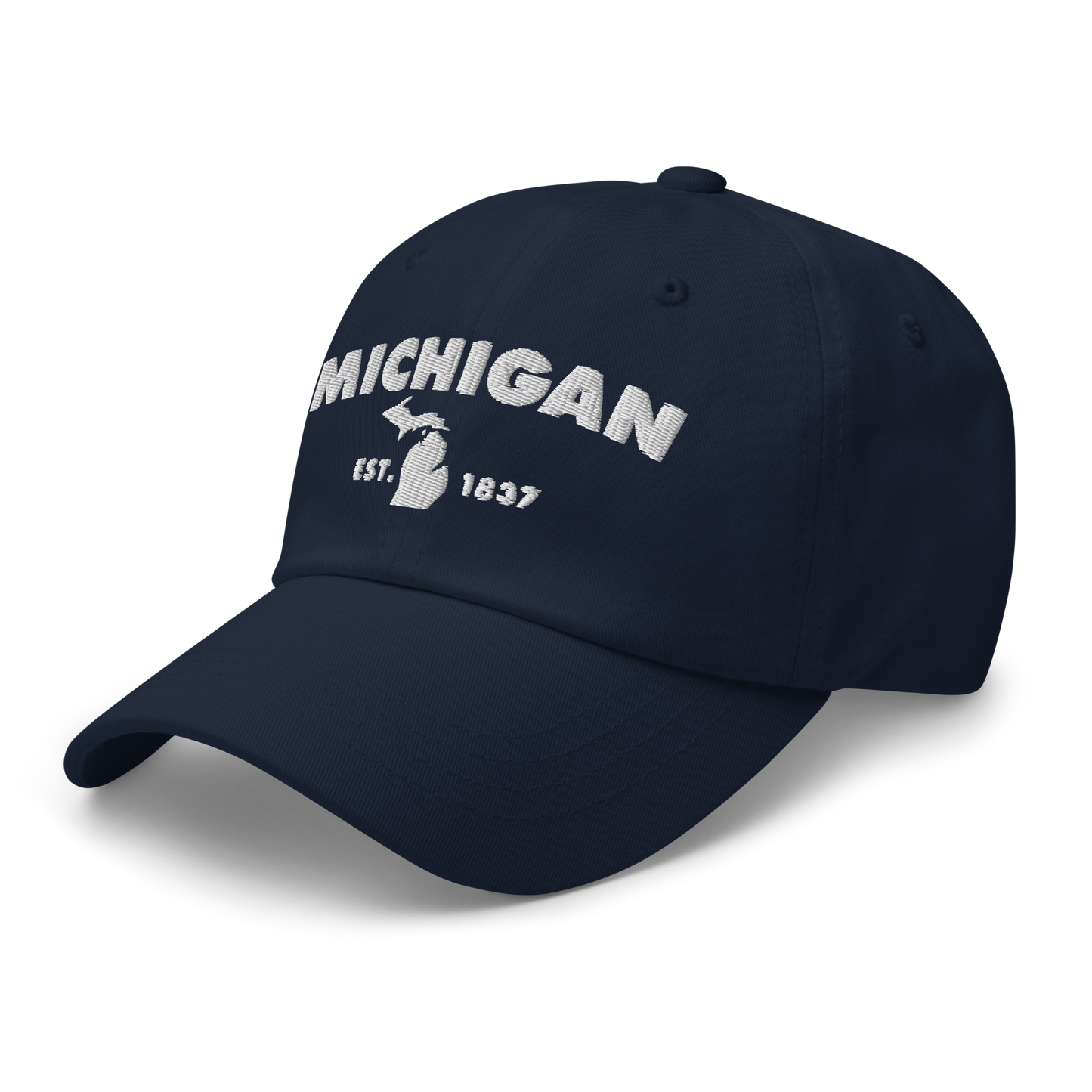 'Michigan EST 1837' Dad Hat (Geometric Sans Font)