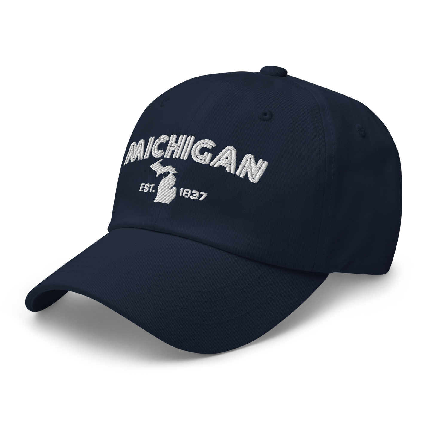 'Michigan EST 1837' Dad Hat (Metalpress Font)