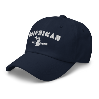 'Michigan EST 1837' Dad Hat (Art Deco Font)