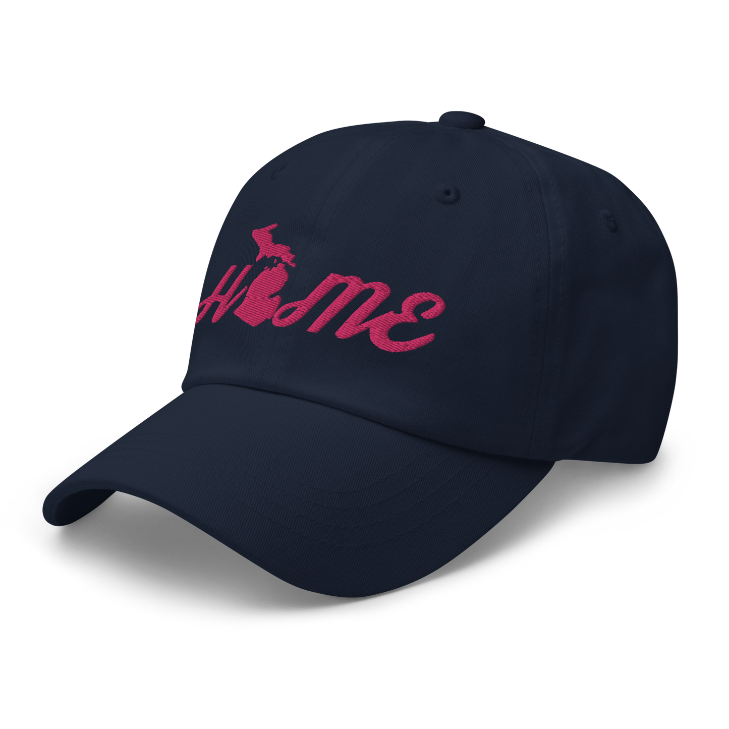 Michigan 'Home' Dad Hat (Script Font) | Pink Embroidery