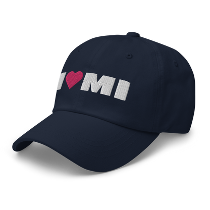 Michigan 'I ❤️ MI' Dad Hat (French Olive Font)