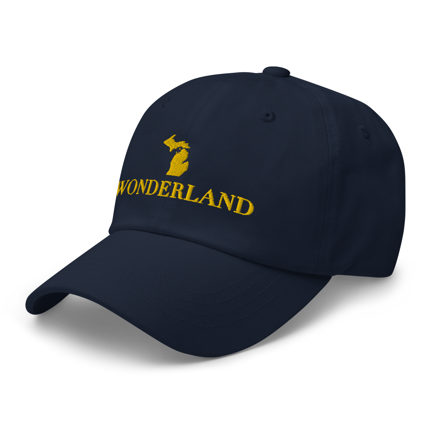 Michigan 'Wonderland' Dad Hat (Didone Font) | Gold Embroidery