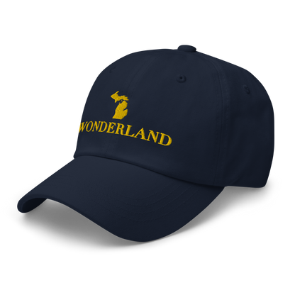 Michigan 'Wonderland' Dad Hat (Didone Font) | Gold Embroidery