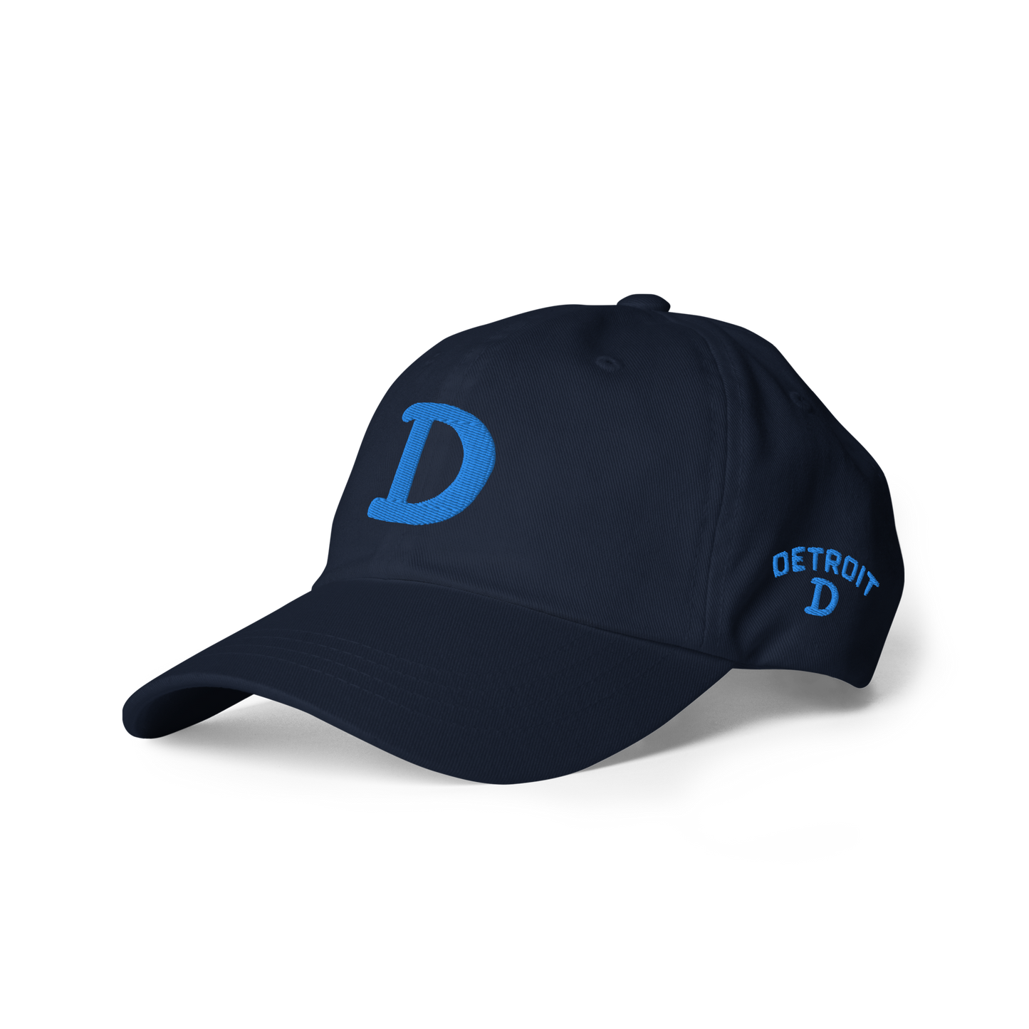 Detroit 'Old French D' Dad Hat (w/ Side Design) | Azure Embroidery