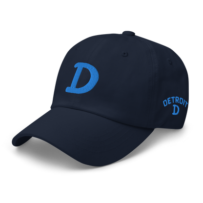 Detroit 'Old French D' Dad Hat (w/ Side Design) | Azure Embroidery