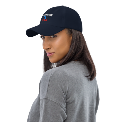 'Saginaw USA' Dad Hat (w/ Michigan Outline)