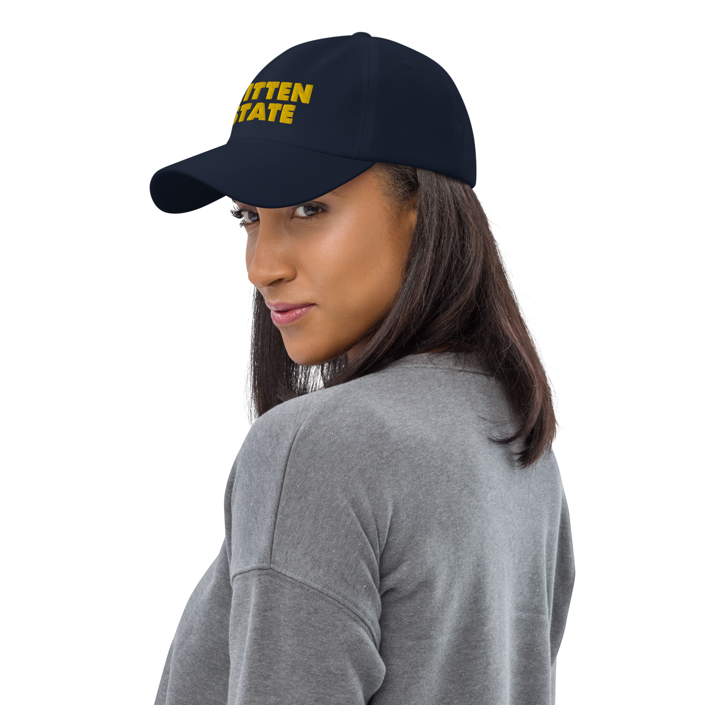 Michigan 'Mitten State' Dad Hat (Geometric Sans Font) | Gold Embroidery