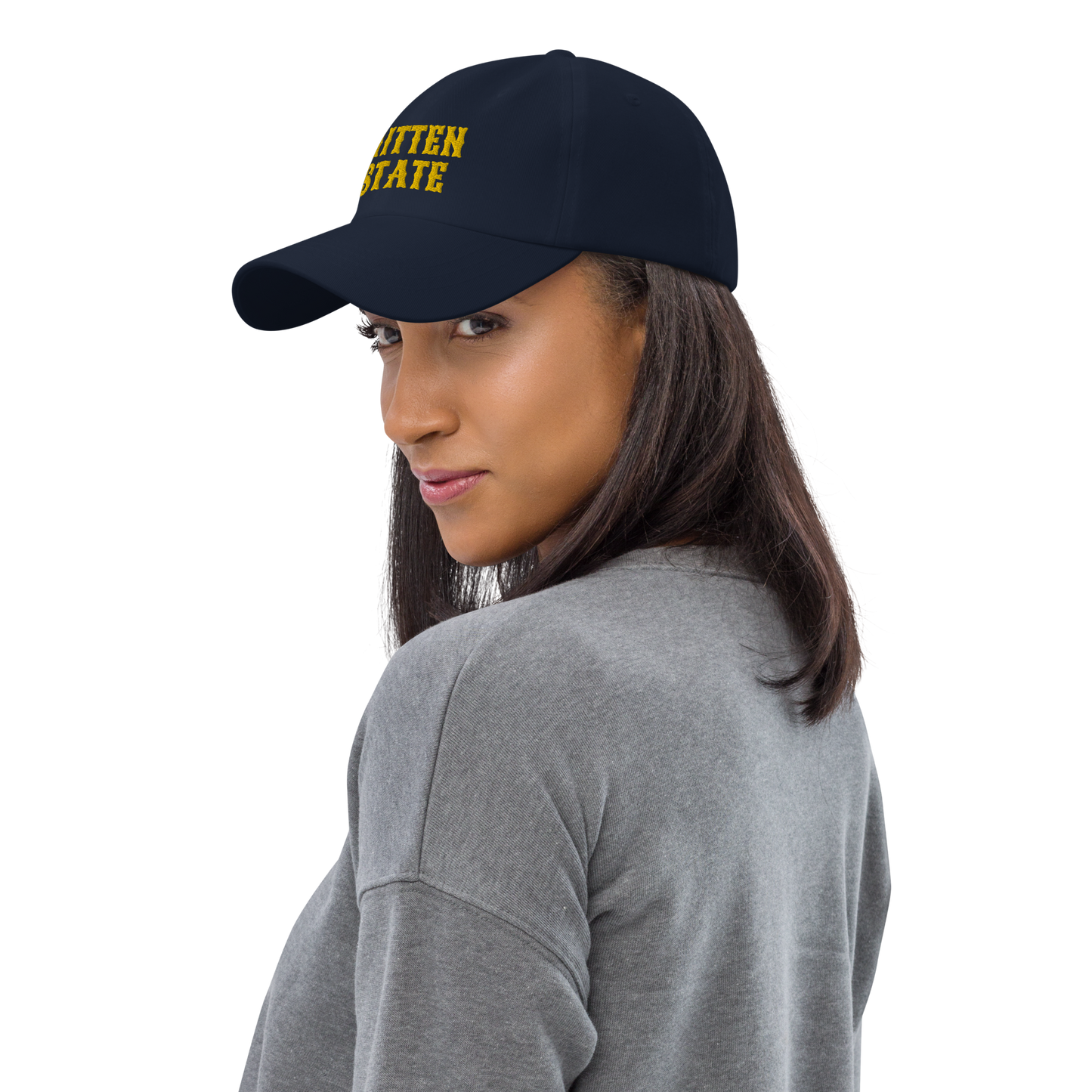 Michigan 'Mitten State' Dad Hat (Arcade Font) | Gold Embroidery