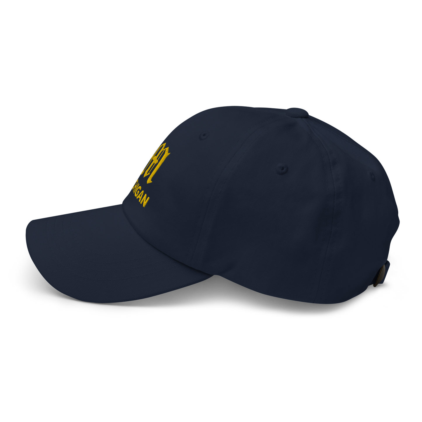 'Michigan' Dad Hat (w/ Old English M) | Gold Embroidery