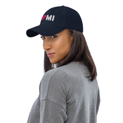 Michigan 'I ❤️ MI' Dad Hat (Rounded Swiss Font)