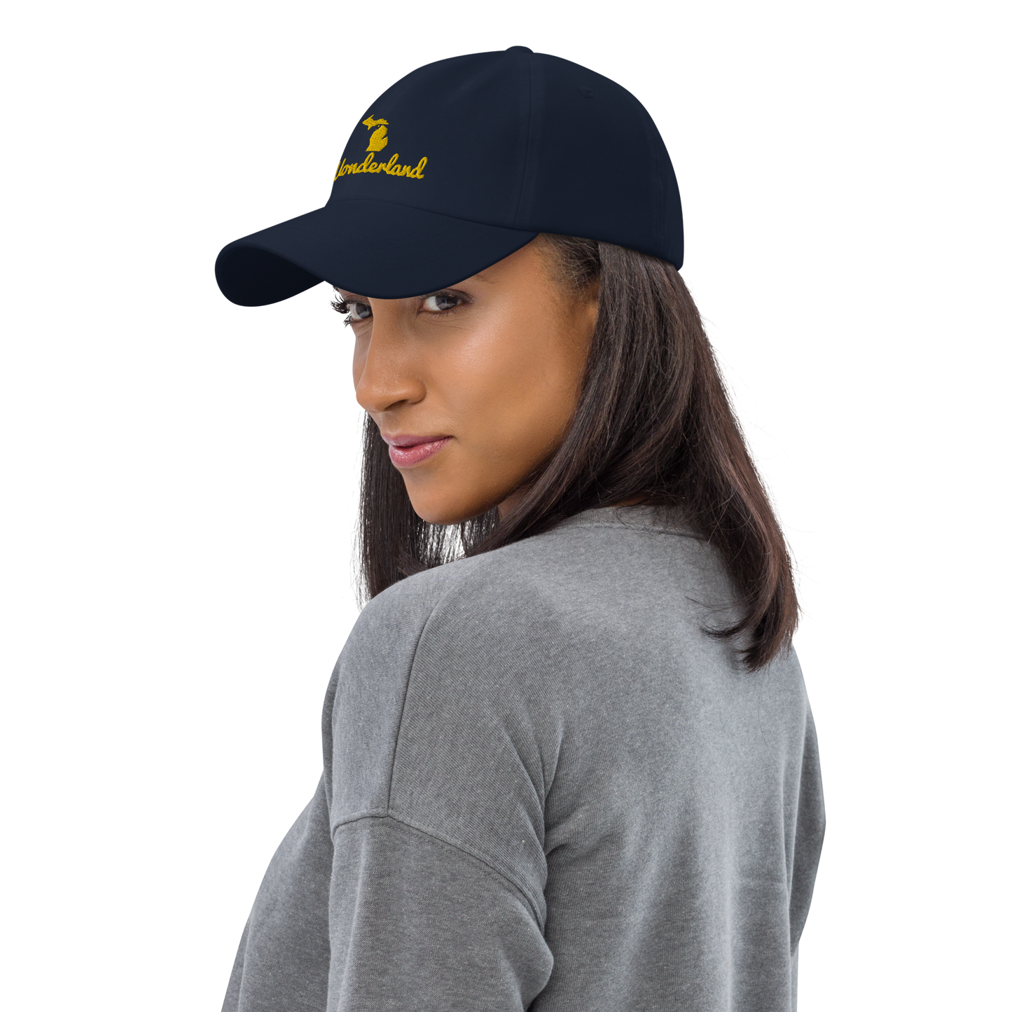 Michigan 'Wonderland' Dad Hat (Script Font) | Gold Embroidery