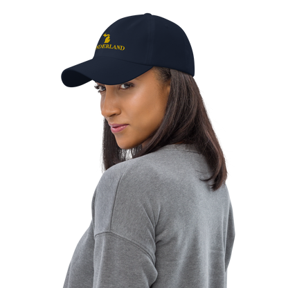 Michigan 'Wonderland' Dad Hat (Didone Font) | Gold Embroidery