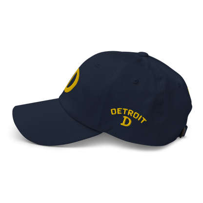 Detroit 'Old French D' Dad Hat (w/ Side Design) | Gold Embroidery