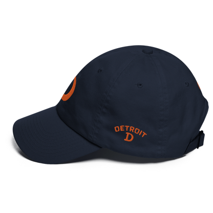 Detroit 'Old French D' Dad Hat (w/ Side Design) | Orange Embroidery