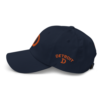 Detroit 'Old French D' Dad Hat (w/ Side Design) | Orange Embroidery